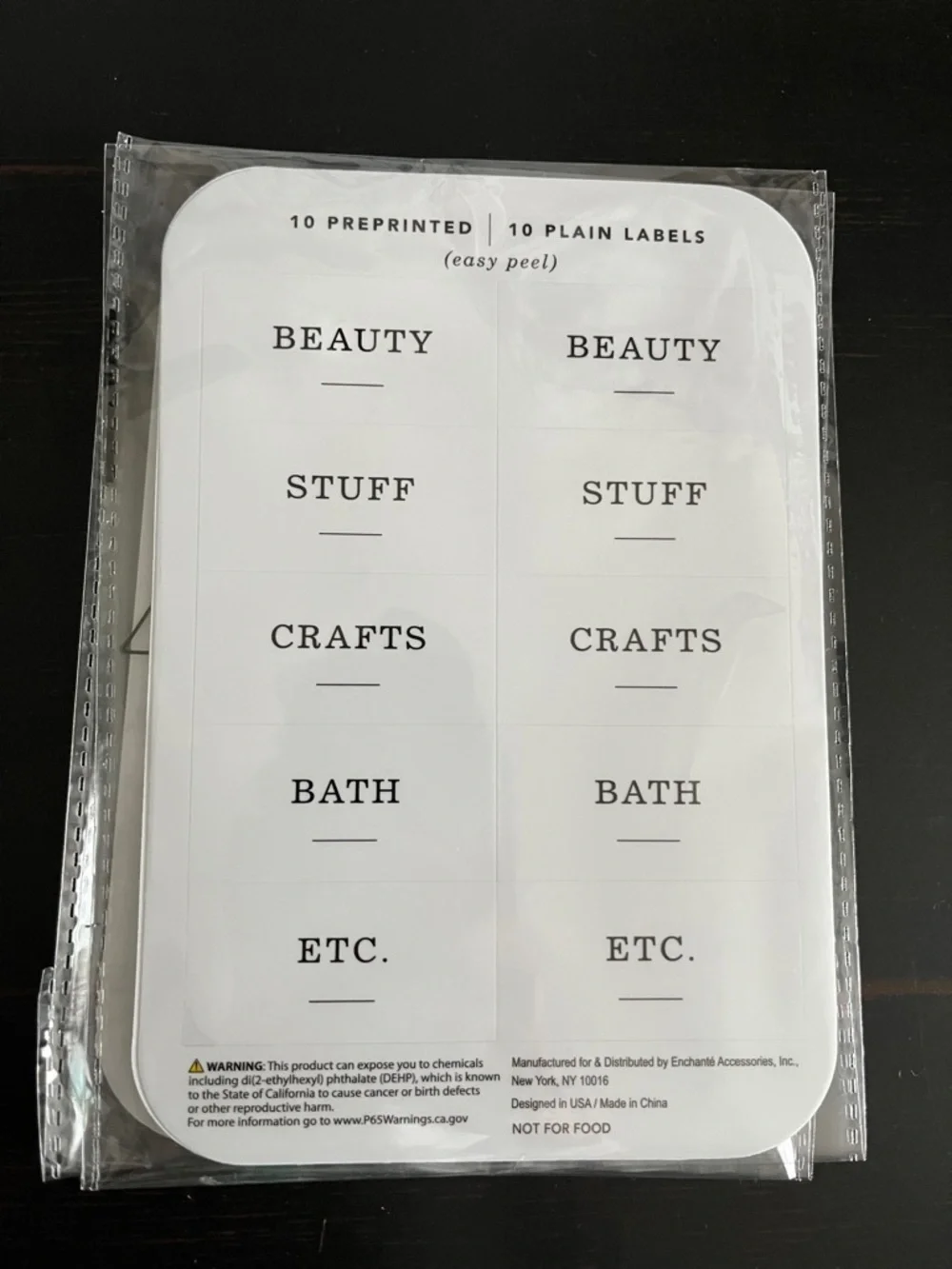 Kohl's White Preprinted Home Office Labels - Beauty, Stuff, Crafts, Bath, Etc.